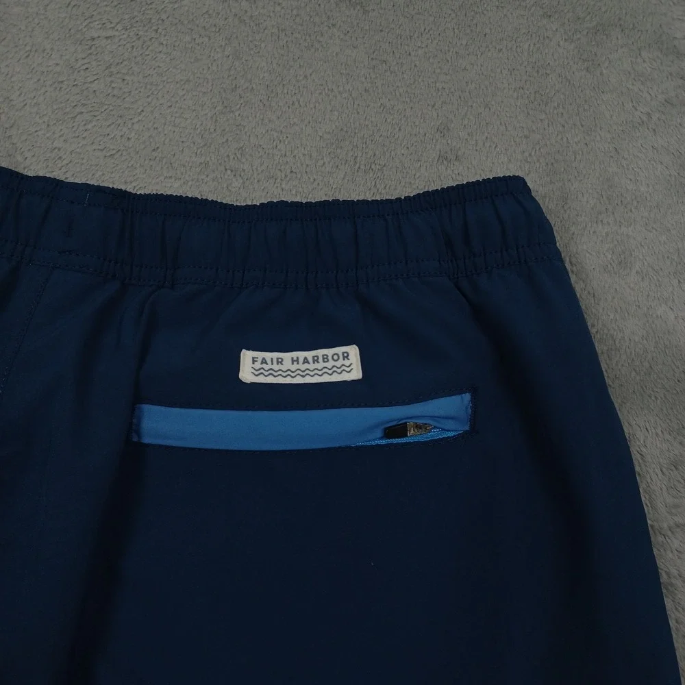 Fair Harbor Shorts Mens‎ XL Blue Lined Swimwear Drawstring Casual